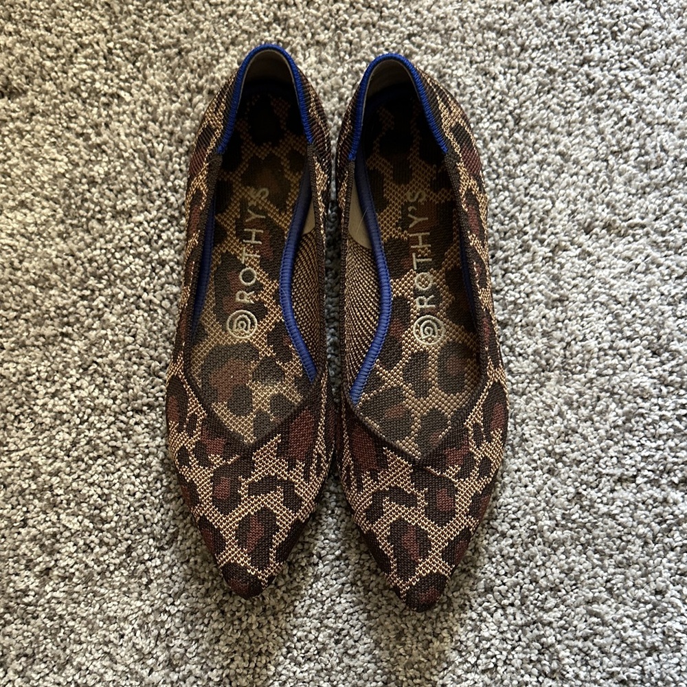 Rothy’s Leopard Print Pointed Toe Flats